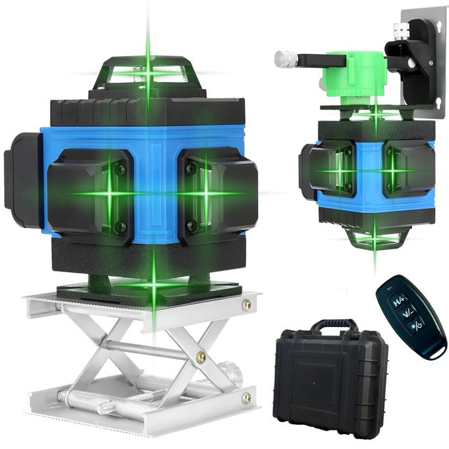 Рівень лазерний лінійний нівелір акумуляторний Laser 4D, 16 ліній... - изображение 1