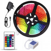Світлодіодна стрічка SMD 3528 RGB 5м з пультом та блоком живлення...