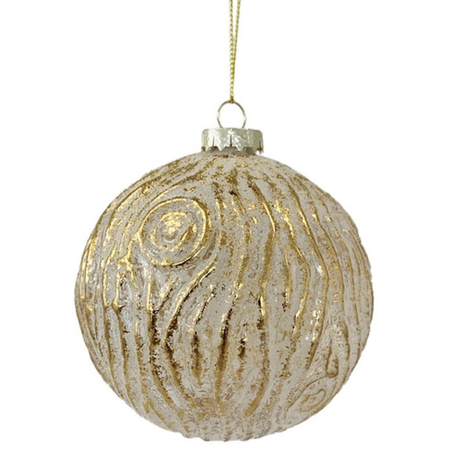 Іграшка на ялинку Novogod'ko 973862 10 см золотиста матовий орнам... - изображение 1
