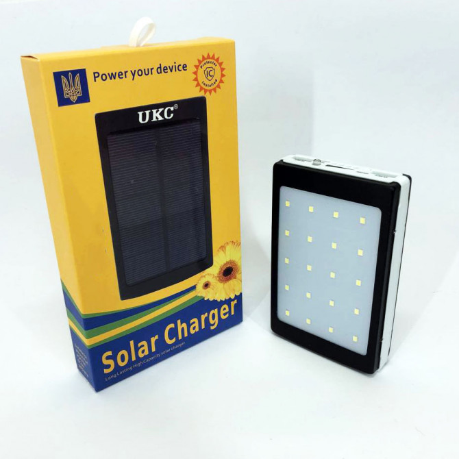 УМБ Power Bank Solar 20000 mAh мобільне зарядне з сонячною панелл... - изображение 1