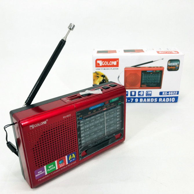 Портативна стовпчик радіо MP3 USB Golon RX-6622. Колір: червоний - изображение 1