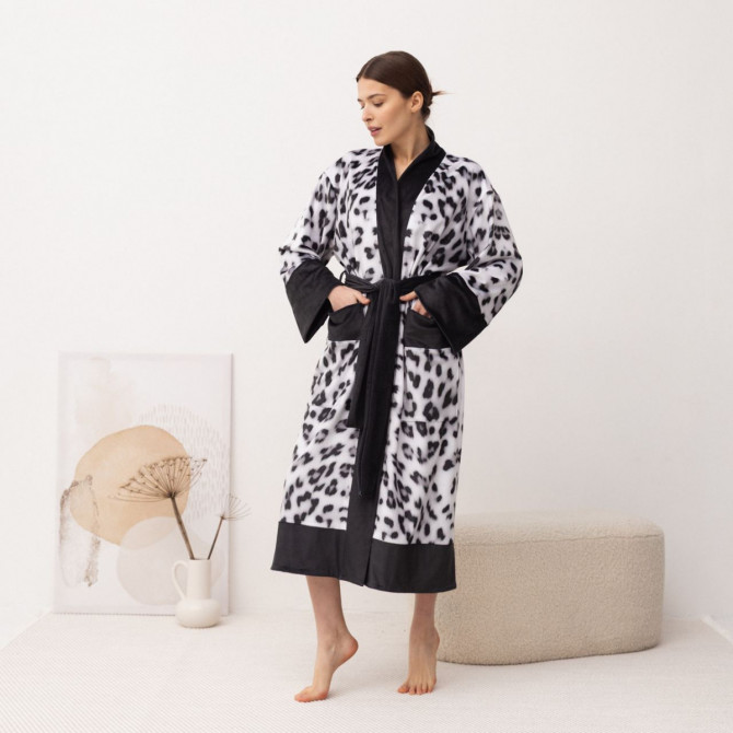 Кімоно жіноче з плюшевого велюру Kimono Snow Leopard 18372 M - изображение 1