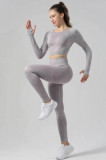 Комплект для фітнесу рашгард та легінси пуш-ап 20023 M сірий