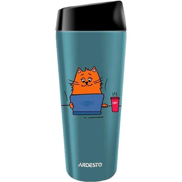 ТермоКружка Ardesto Сoffee Time Red Сat AR-2645-СG 450 мл синій - изображение 1