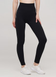 Легінси жіночі в рубчик з пуш-ап LEGGINGS RIB 18865 L-XL чорні