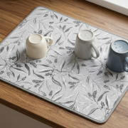 Килимок для сушіння посуду Ardesto Grey leaves ART17GL 38х51 см