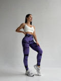 Легінси жіночі спортивні з пуш-ап Tie Dye 18915 L фіолетовий марм...