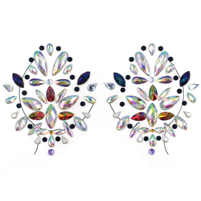 Наклейки кристали для грудей Crystals 6 8555 16х9 см - изображение 1