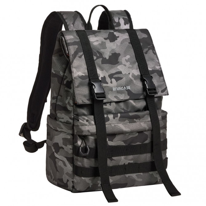 Міський рюкзак Rivacase 7621 Grey camo 15 л сірий камуфляж - изображение 1