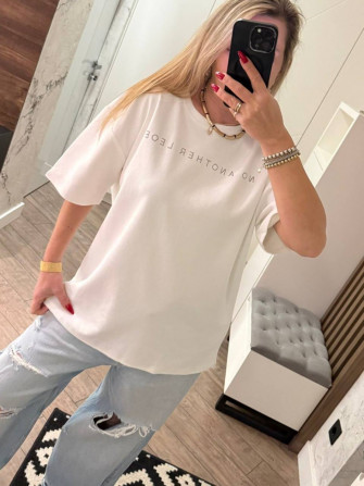 Футболка жіноча з камінням рубчик 20784 S-XL біла - изображение 1