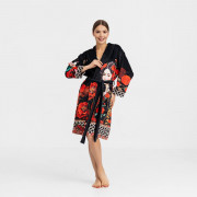 Халат жіночий з плюшевого велюру ексклюзивний Rose 18316 2XL-3XL