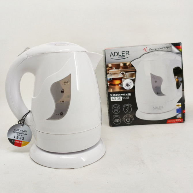 Електрочайник Adler AD 08 1.0л White - изображение 1