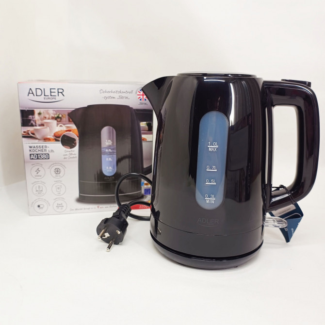 Електрочайник Adler AD 1380b 1л 2200Вт Black - изображение 1
