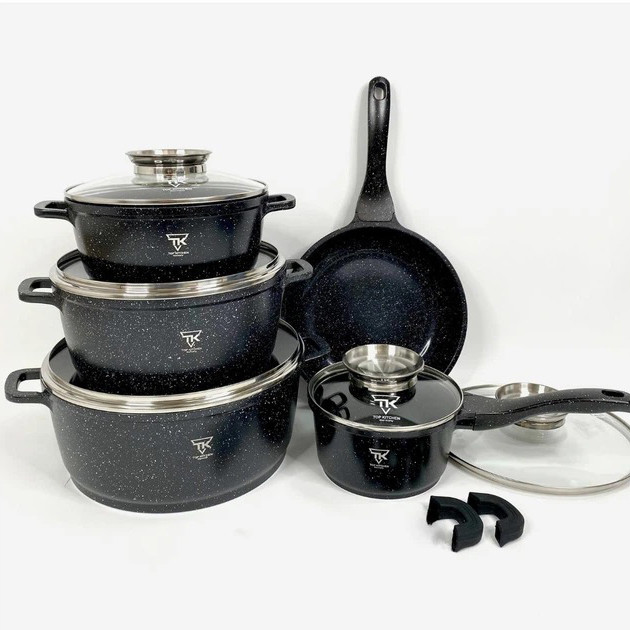 Набір кухонного посуду Top Kitchen TK00020 з мармуровим антиприга... - изображение 1