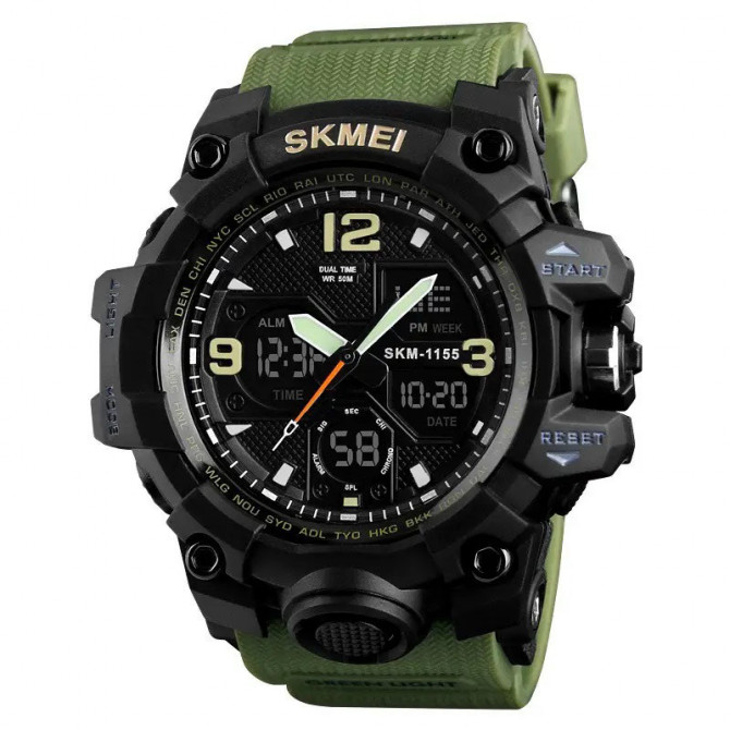 Годинник наручний чоловічий SKMEI 1155BAG, годинник тактичний про... - изображение 1
