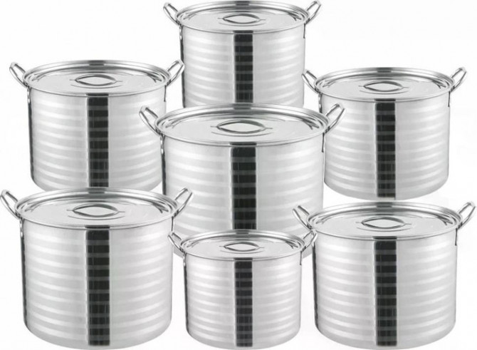 Набір каструль Edenberg EB-515 14 сріблястий предметів - изображение 1