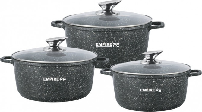 Набір каструль Empire Блек EM-7331 6 предметів чорний - изображение 1