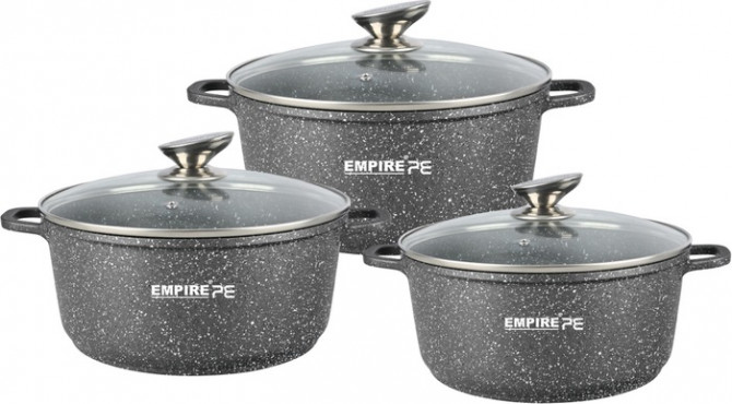 Набір каструль Empire Грей EM-7344 6 предметів сірий - изображение 1