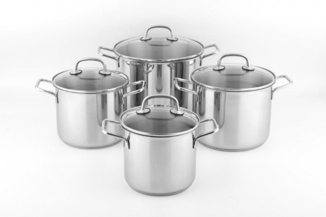 Набір каструль Nois Carso Elegance 830188 8 предметів сріблястий - изображение 1