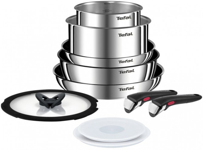 Набір посуду Tefal Ingenio Emotion L897SA74 10 предметів срібний - изображение 1