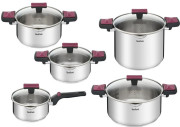 Набір посуду Tefal Cook&Clip G723SA74 10 предметів сріблястий