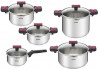 Набір посуду Tefal Cook&Clip G723SA74 10 предметів сріблястий