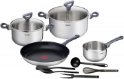 Набір посуду Tefal Daily Cook G713SB45 11 предметів сріблястий