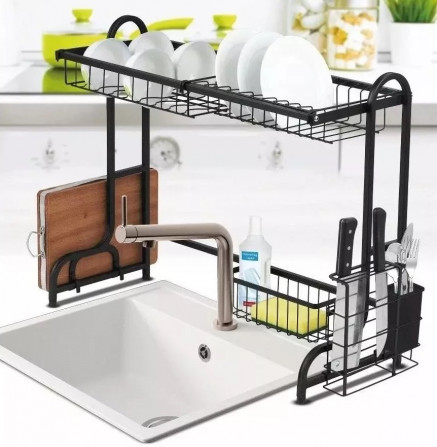 Сушарка для посуду Kamille KM-754 29.5х55.5х77 см чорна - изображение 1
