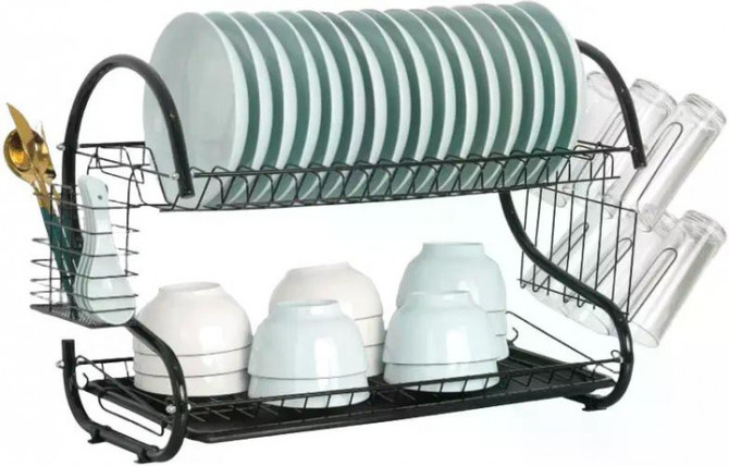 Сушка для посуду настільна Bohmann BH 7323 52x25x36,5 см чорна - изображение 1