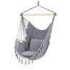 Підвісне крісло, бразильський гамак Hanert BOHO Grey + 2 подушки