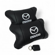 Набір шкіряних подушок Mazda з вишивкою логотипу + подарунок – шк...