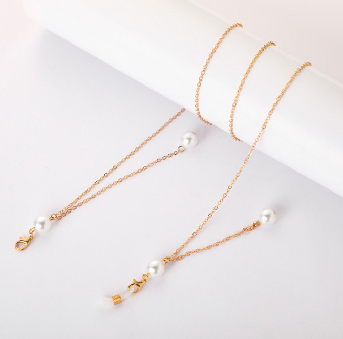 Ланцюжок для окулярів White and Gold 9 9890 70 см - изображение 1