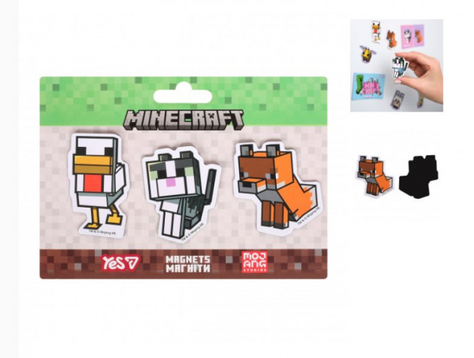 Набір фігурних магнітів YES Minecraft Spring 708546 3 шт - изображение 1