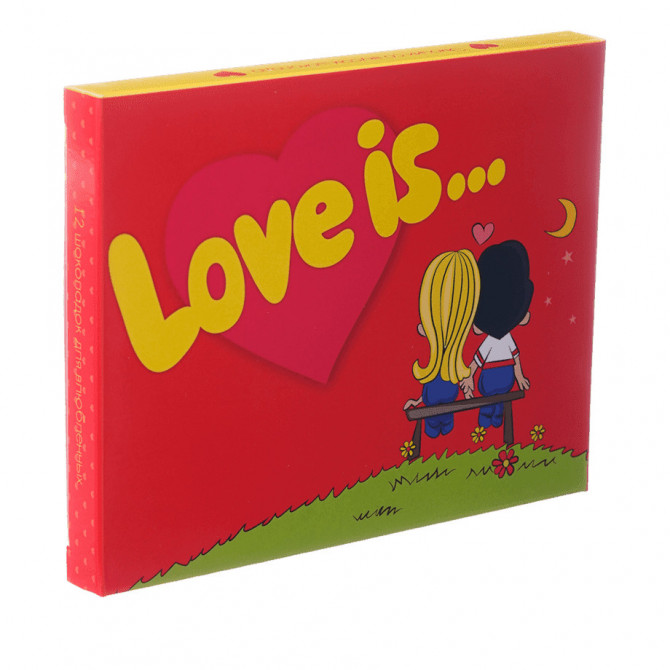 Набір молочного шоколаду 12 плиток "Love is" OK-1175 60 г - изображение 1