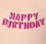Набір надувних кульок Happy Birthday Pink 5962 13 предметів рожев...