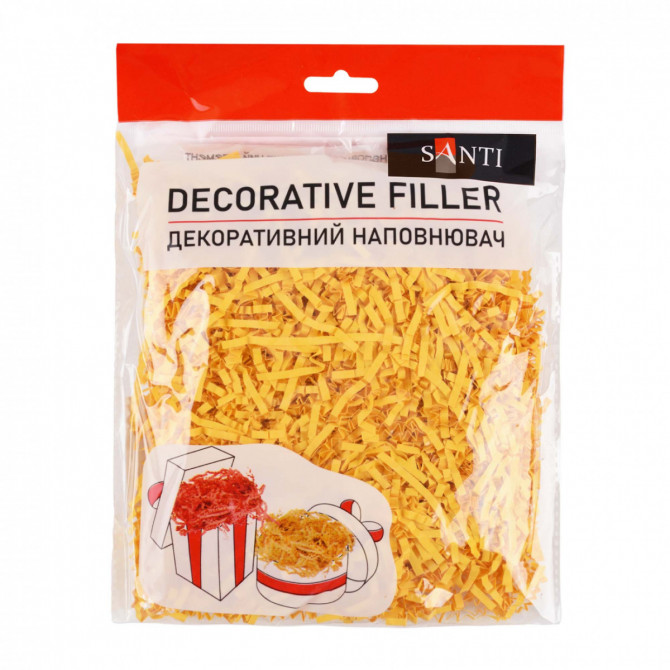 Наповнювач паперовий гофрований Santi 743145 30 г яскраво-жовтий - изображение 1