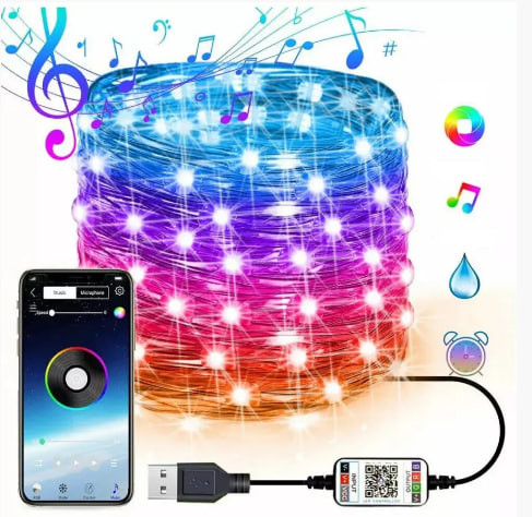 Світлодіодна гірлянда USB Smart з додатком RGB 100 LED SK 1142302... - изображение 1