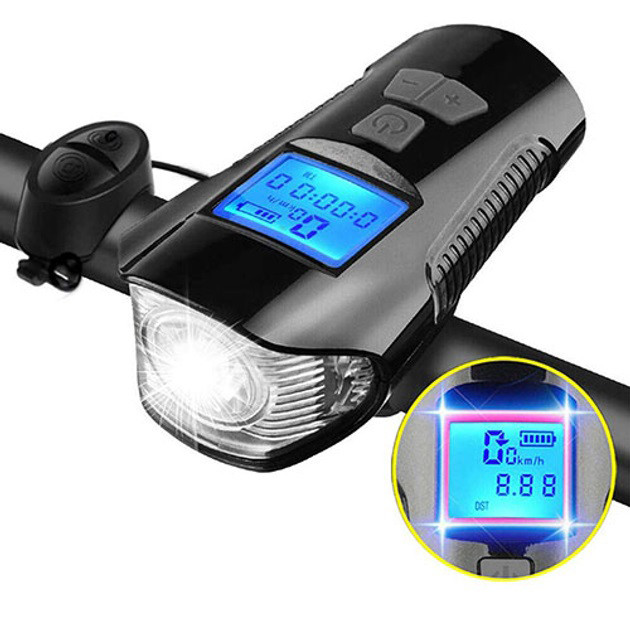 Велофара з комп'ютером та сигналом Waterproof XA-585-T6+2LED з ви... - изображение 1