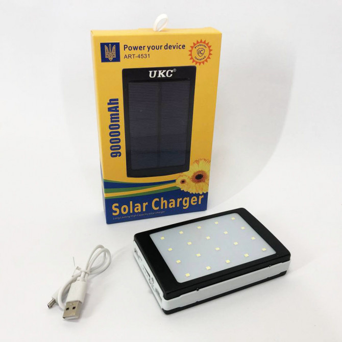 УМБ Power Bank Solar 90000 mAh мобільне зарядне з сонячною панелл... - изображение 1