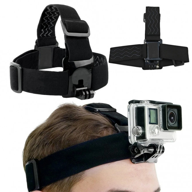 Регульований ремінь-налобник для камери GoPro, Insta360, DJI | Чо... - изображение 1