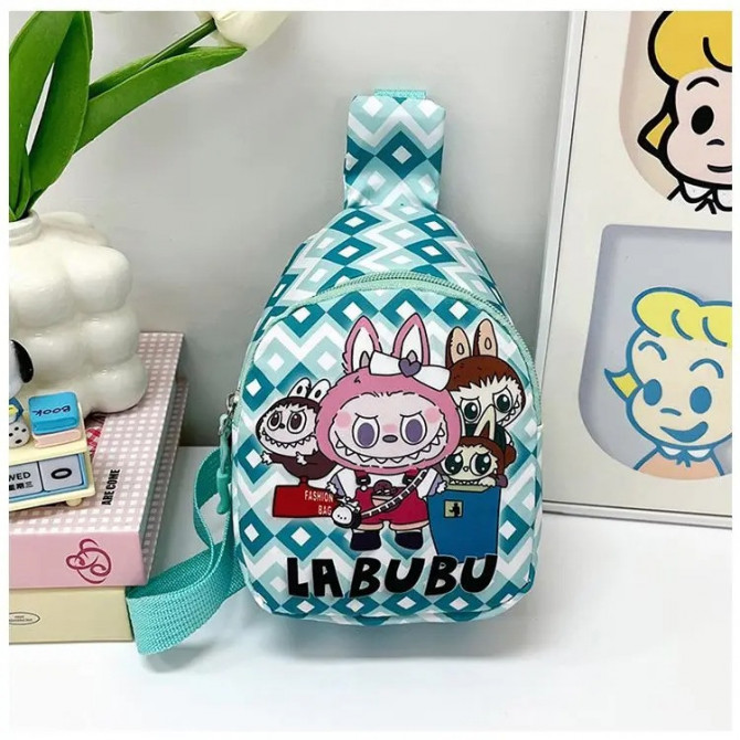 Синя сумка Labubu на плече Кросбоді Kawaii Monsters з регульовани... - изображение 1