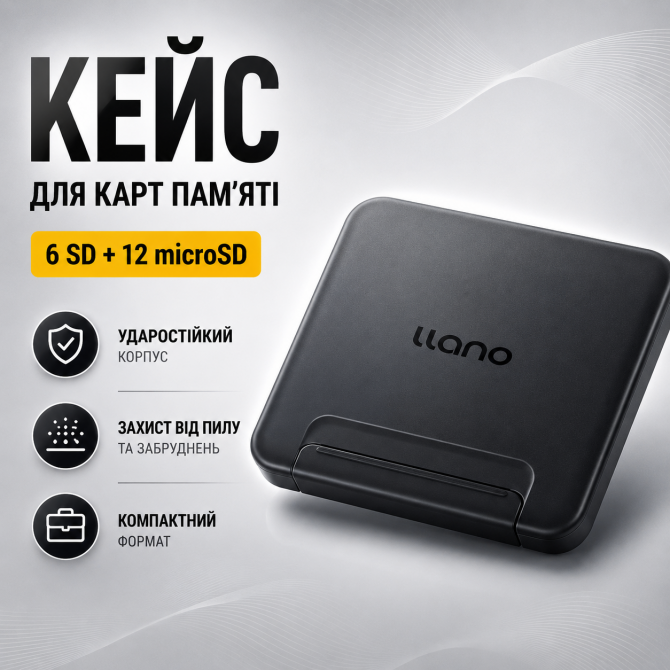 Ударостійкий кейс для карт памʼяті Llano — для SD / microSD / TF,... - изображение 1