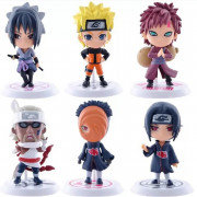 Набір з 6 фігурок персонажів Naruto 7–8 см — Саске, Гаара, Учіха,...
