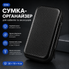Сумка-органайзер EVA з блискавкою — чорний кейс для кабелів та ак...