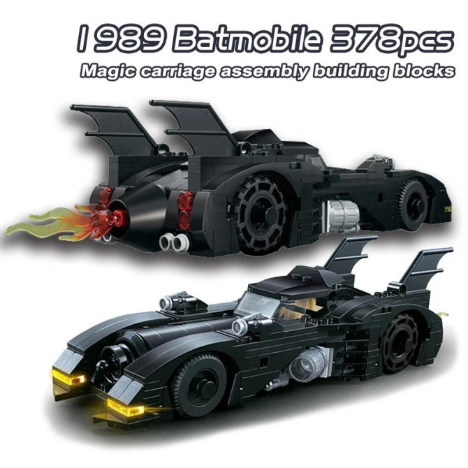 Batmobile 1989 — конструктор у стилі лего, 378 деталей, чорний сп... - изображение 1