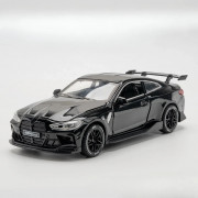 Металева модель BMW M4 1:32 зі звуком і світлом — чорний спорткар...