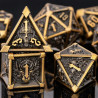 Набір металевих гральних кубиків DnD Skull & Dragon 7 шт., коричн...