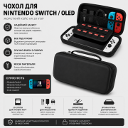 Чохол для Nintendo Switch / OLED жорсткий кейс на 20 ігор чорний ...