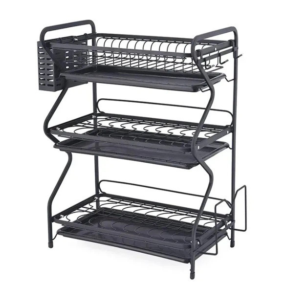Сушарка для посуду Edenberg EB-17987 триярусна Black - изображение 1