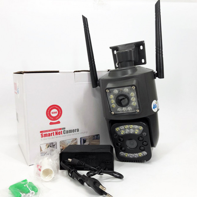 Вулична IP камера 4G/Wi-Fi з двома лінзами SC03 V380pro 4 Mп, Від... - изображение 1